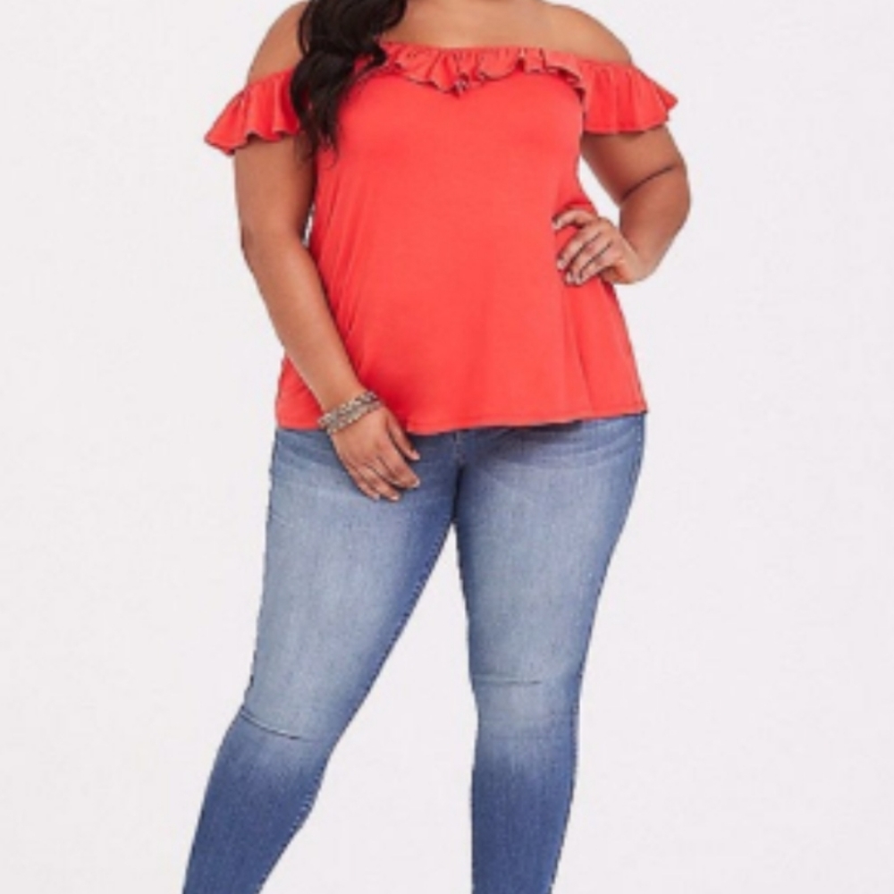 NWT TORRID Orange Ruffle Tank - Picture 2 of 9